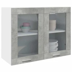 Armario colgante de vidrio gris hormigón 80x31x60 cm de , Armarios de cocina - Ref: Foro24-856118, Precio: 58,41 €, Descuento: %
