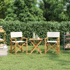 Sillas de director plegables 2 uds madera maciza teca crema von , Gartenstühle - Ref: Foro24-4008512, Preis: 221,33 €, Rabatt: %