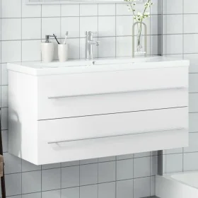 Mueble de baño con lavabo integrado blanco de , Tocadores de baño - Ref: Foro24-3278794, Precio: 324,27 €, Descuento: %