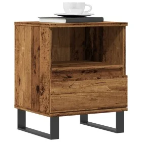 Mesita de noche madera ingeniería madera envejecida 40x35x50 cm de , Mesitas de noche - Ref: Foro24-857376, Precio: 54,40 €, ...