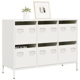 Aparador de acero laminado en frío blanco 101,5x39x73,5 cm by , Sideboards - Ref: Foro24-851267, Price: 178,00 €, Discount: %