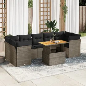 Set de sofás de jardín y cojines 8 piezas ratán sintético gris de , Conjuntos de jardín - Ref: Foro24-3326902, Precio: 526,85...