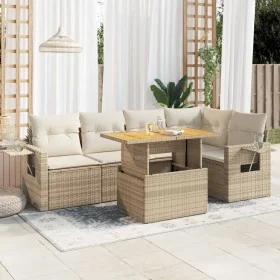 Juego de sofás jardín con cojines 6 pzas ratán sintético beige by , Garden sets - Ref: Foro24-3327152, Price: 518,69 €, Disco...