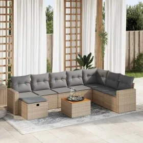 Set de sofás de jardín con cojines 9 pzas ratán sintético beige de , Conjuntos de jardín - Ref: Foro24-3325804, Precio: 567,0...