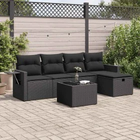 Set de sofás de jardín 6 piezas y cojines ratán sintético negro de , Conjuntos de jardín - Ref: Foro24-3325471, Precio: 414,4...
