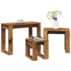Mesas apilables 3 uds madera de ingeniería madera envejecida de , Mesas auxiliares - Ref: Foro24-856678, Precio: 50,66 €, Des...