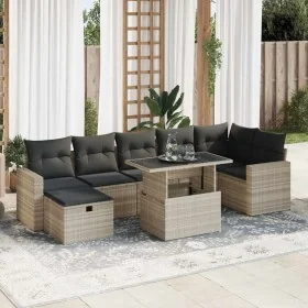 Set de sofás de jardín 8 pzas y cojines ratán sintético gris de , Conjuntos de jardín - Ref: Foro24-3327832, Precio: 616,00 €...