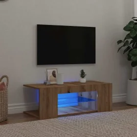Mueble de TV luces LED madera roble artisan 90x39x30 cm de , Muebles TV - Ref: Foro24-856326, Precio: 53,68 €, Descuento: %