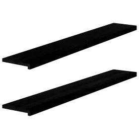 Alféizares de ventana 2 uds madera maciza roble marrón oscuro de , Alfombrillas para escalones - Ref: Foro24-4009188, Precio:...