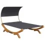 Tumbona con dosel madera curvada gris antracita 165x203x126 cm de vidaXL, Camas para exteriores - Ref: Foro24-313954, Precio:...