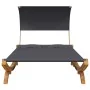 Tumbona con dosel madera curvada gris antracita 165x203x126 cm de vidaXL, Camas para exteriores - Ref: Foro24-313954, Precio:...