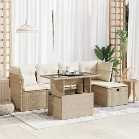 Juego de sofás jardín con cojines 6 pzas ratán sintético beige de , Conjuntos de jardín - Ref: Foro24-3327768, Precio: 440,82...