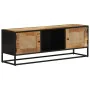 Mueble de TV madera de mango sin tratar y hierro 110x30x40 cm de , Muebles TV - Ref: Foro24-353887, Precio: 201,44 €, Descuen...
