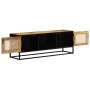 Mueble de TV madera de mango sin tratar y hierro 110x30x40 cm de , Muebles TV - Ref: Foro24-353887, Precio: 201,44 €, Descuen...