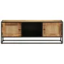 Mueble de TV madera de mango sin tratar y hierro 110x30x40 cm de , Muebles TV - Ref: Foro24-353887, Precio: 201,44 €, Descuen...