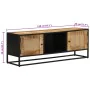 Mueble de TV madera de mango sin tratar y hierro 110x30x40 cm de , Muebles TV - Ref: Foro24-353887, Precio: 201,44 €, Descuen...