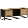 Mueble de TV madera de mango sin tratar y hierro 110x30x40 cm de , Muebles TV - Ref: Foro24-353887, Precio: 201,44 €, Descuen...