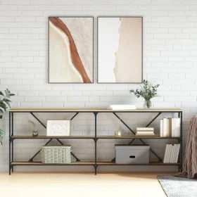 Mesa consola hierro madera ingeniería roble Sonoma 200x30x75 cm de , Mesas auxiliares - Ref: Foro24-832859, Precio: 109,42 €,...