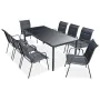 Juego de comedor de jardín 9 piezas de acero negro de , Conjuntos de jardín - Ref: Foro24-43311, Precio: 619,62 €, Descuento: %