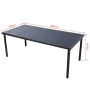 Juego de comedor de jardín 9 piezas de acero negro de , Conjuntos de jardín - Ref: Foro24-43311, Precio: 619,62 €, Descuento: %
