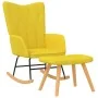 Silla mecedora con reposapiés tela amarillo mostaza de , Mecedoras - Ref: Foro24-327629, Precio: 112,93 €, Descuento: %