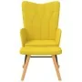 Silla mecedora con reposapiés tela amarillo mostaza de , Mecedoras - Ref: Foro24-327629, Precio: 112,93 €, Descuento: %