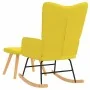 Silla mecedora con reposapiés tela amarillo mostaza de , Mecedoras - Ref: Foro24-327629, Precio: 112,93 €, Descuento: %