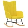 Silla mecedora con reposapiés tela amarillo mostaza de , Mecedoras - Ref: Foro24-327629, Precio: 112,93 €, Descuento: %