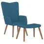 Sillón de relax con taburete terciopelo azul de , Sillones - Ref: Foro24-327676, Precio: 113,03 €, Descuento: %