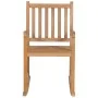 Silla mecedora de madera maciza teca con cojín a cuadros rojos de , Sillas de jardín - Ref: Foro24-3062770, Precio: 161,14 €,...