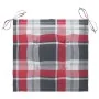 Silla mecedora de madera maciza teca con cojín a cuadros rojos de , Sillas de jardín - Ref: Foro24-3062770, Precio: 161,14 €,...