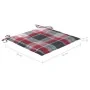 Silla mecedora de madera maciza teca con cojín a cuadros rojos de , Sillas de jardín - Ref: Foro24-3062770, Precio: 161,14 €,...