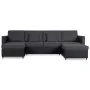 4-seater pull-out sofa bed in black synthetic leather by , Sofas - Ref: Foro24-287217, Price: 1,00 €, Discount: %