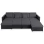 Sofá cama extraíble de 4 plazas cuero sintético negro de , Sofás - Ref: Foro24-287217, Precio: 1,00 €, Descuento: %