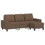 Sofá de 3 plazas con taburete de tela marrón 180 cm de , Sofás - Ref: Foro24-3201154, Precio: 326,97 €, Descuento: %