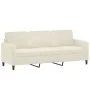 Sofá de 3 plazas con taburete de terciopelo crema 180 cm de , Sofás - Ref: Foro24-3201182, Precio: 359,72 €, Descuento: %