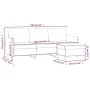 Sofá de 3 plazas con taburete de terciopelo crema 180 cm de , Sofás - Ref: Foro24-3201182, Precio: 359,72 €, Descuento: %