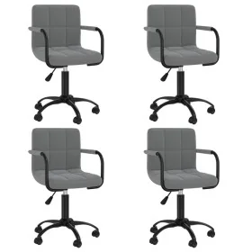 Sillas de comedor giratorias 4 unidades terciopelo gris oscuro de , Sillas de comedor - Ref: Foro24-3088013, Precio: 248,92 €...