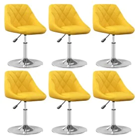 Mustard yellow velvet swivel dining chairs 6 pcs by , dining chairs - Ref: Foro24-3088776, Price: 280,83 €, Discount: %