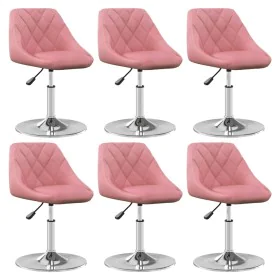 Silla de comedor giratoria 6 uds terciopelo rosa de , Sillas de comedor - Ref: Foro24-3088774, Precio: 324,92 €, Descuento: %