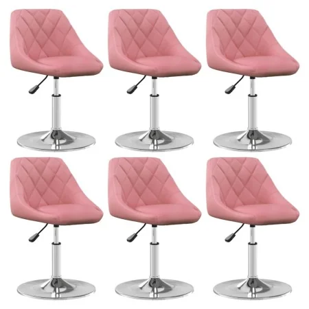 Silla de comedor giratoria 6 uds terciopelo rosa de , Sillas de comedor - Ref: Foro24-3088774, Precio: 324,92 €, Descuento: %