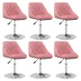 Silla de comedor giratoria 6 uds terciopelo rosa de , Sillas de comedor - Ref: Foro24-3088774, Precio: 324,92 €, Descuento: %