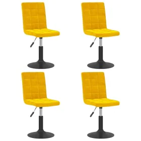 Mustard yellow velvet swivel dining chairs 4 pcs by , dining chairs - Ref: Foro24-3089296, Price: 236,48 €, Discount: %