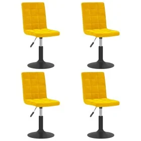 Senfgelbe drehbare Esszimmerstühle aus Samt 4 Stück von , Essstühle - Ref: Foro24-3089296, Preis: 236,48 €, Rabatt: %