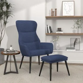 Sillón de relax con reposapiés de tela azul de , Sillones - Ref: Foro24-3097433, Precio: 119,02 €, Descuento: %