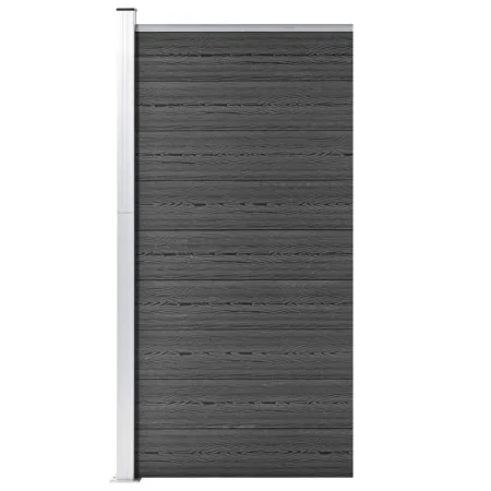 Black WPC fence panel 95x186 cm by vidaXL, fence panels - Ref: Foro24-148979, Price: 169,57 €, Discount: %
