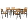 Juego de comedor de jardín 7 pzas madera maciza acacia y metal de , Conjuntos de jardín - Ref: Foro24-3155417, Precio: 666,01...