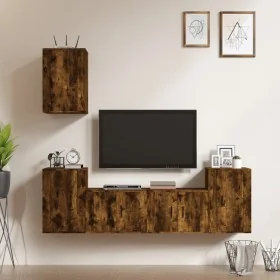 Set de muebles de TV 5 pzas madera contrachapada roble ahumado by , TV Furniture - Ref: Foro24-3188571, Price: 180,05 €, Disc...