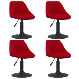 Sillas de comedor giratorias 4 unidades terciopelo rojo tinto de , Sillas de comedor - Ref: Foro24-3088797, Precio: 225,91 €,...