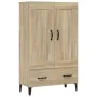 Aparador madera contrachapada color roble Sonoma 70x31x115 cm de , Aparadores - Ref: Foro24-812576, Precio: 124,92 €, Descuen...